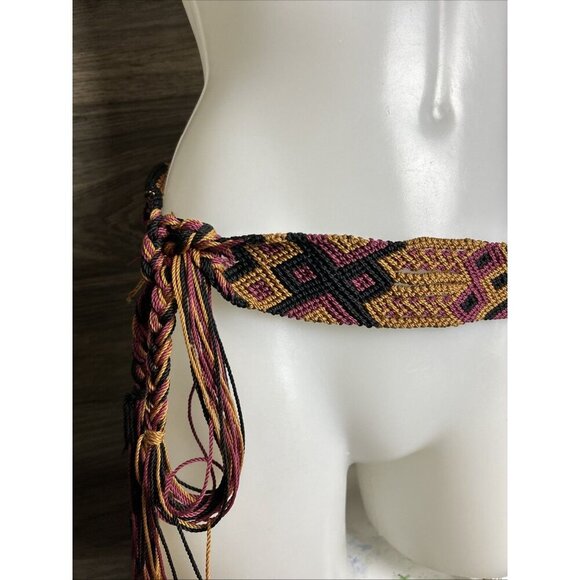 Bohemian Hand Woven Boho Style Corded Belt Colourful - Picture 2 of 6